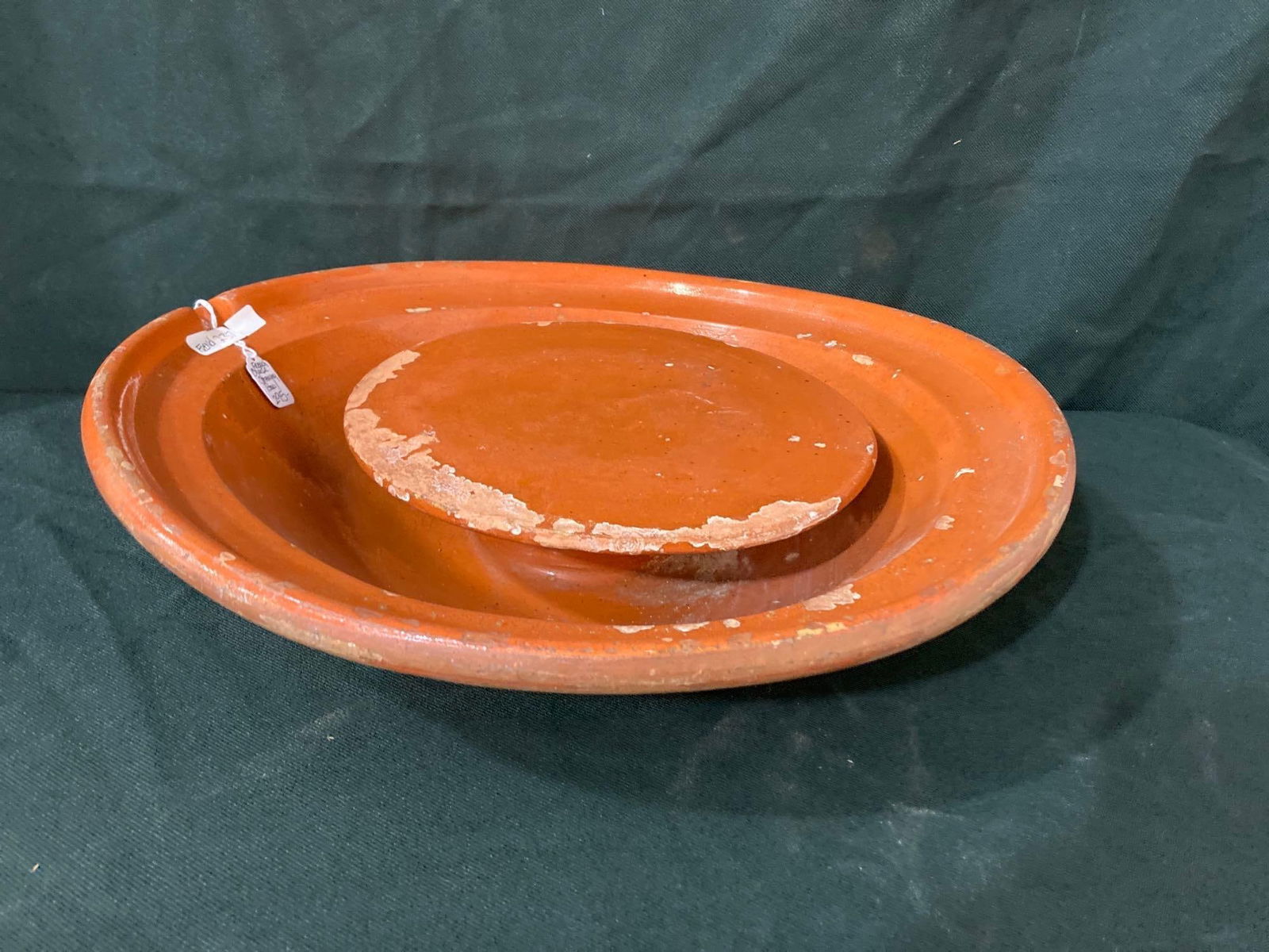 FRENCH REDWARE CHEESE BOARD/ BOWL (1 of 3)