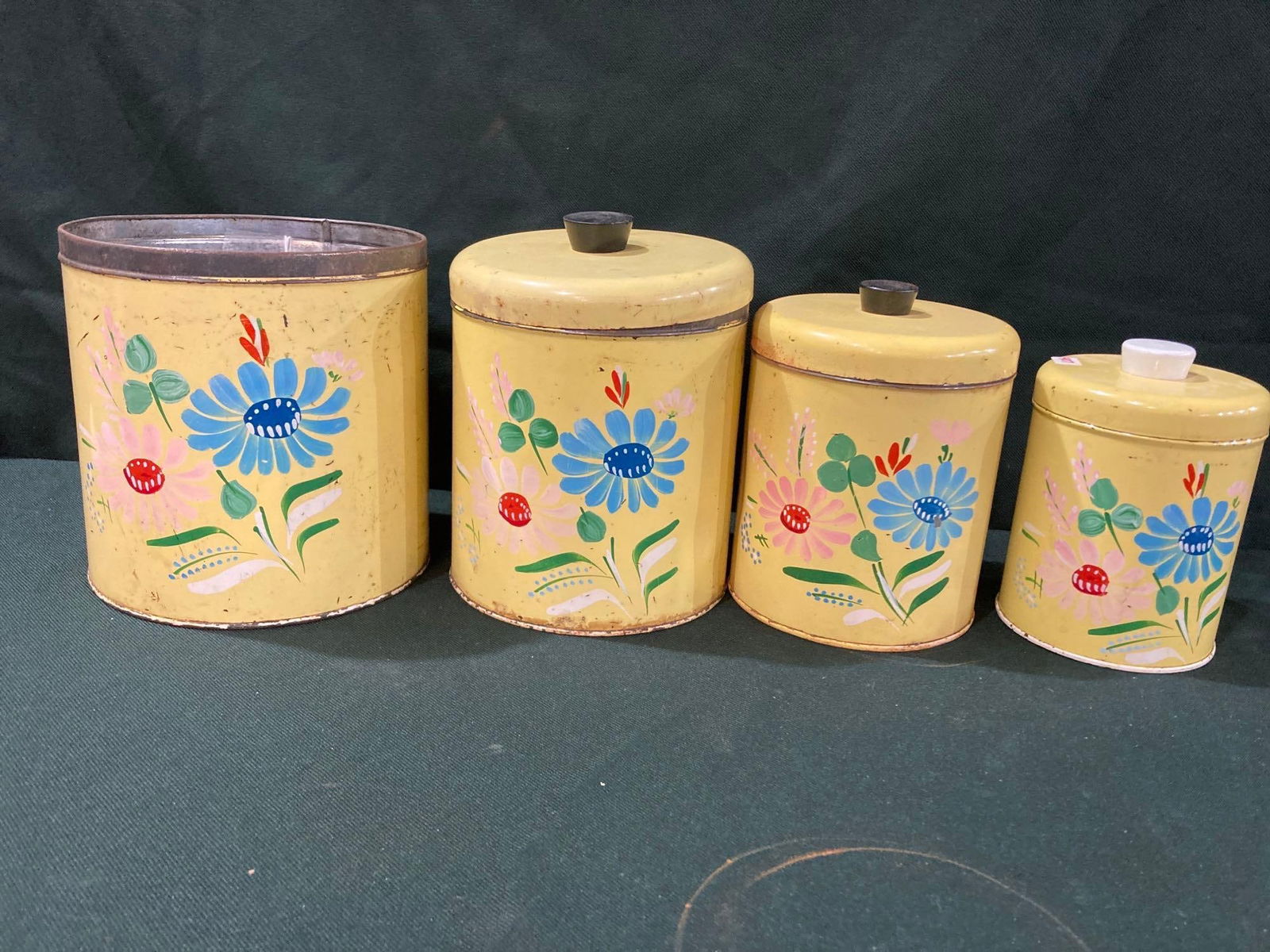 HAND PAINTED RANSBURG CANISTER SET (1 of 3)