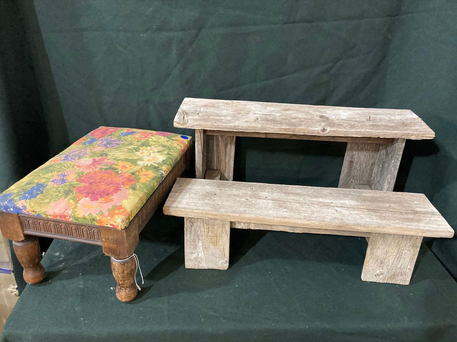 WOOD CROCK STEPS & FOOT STOOL (1 of 3)