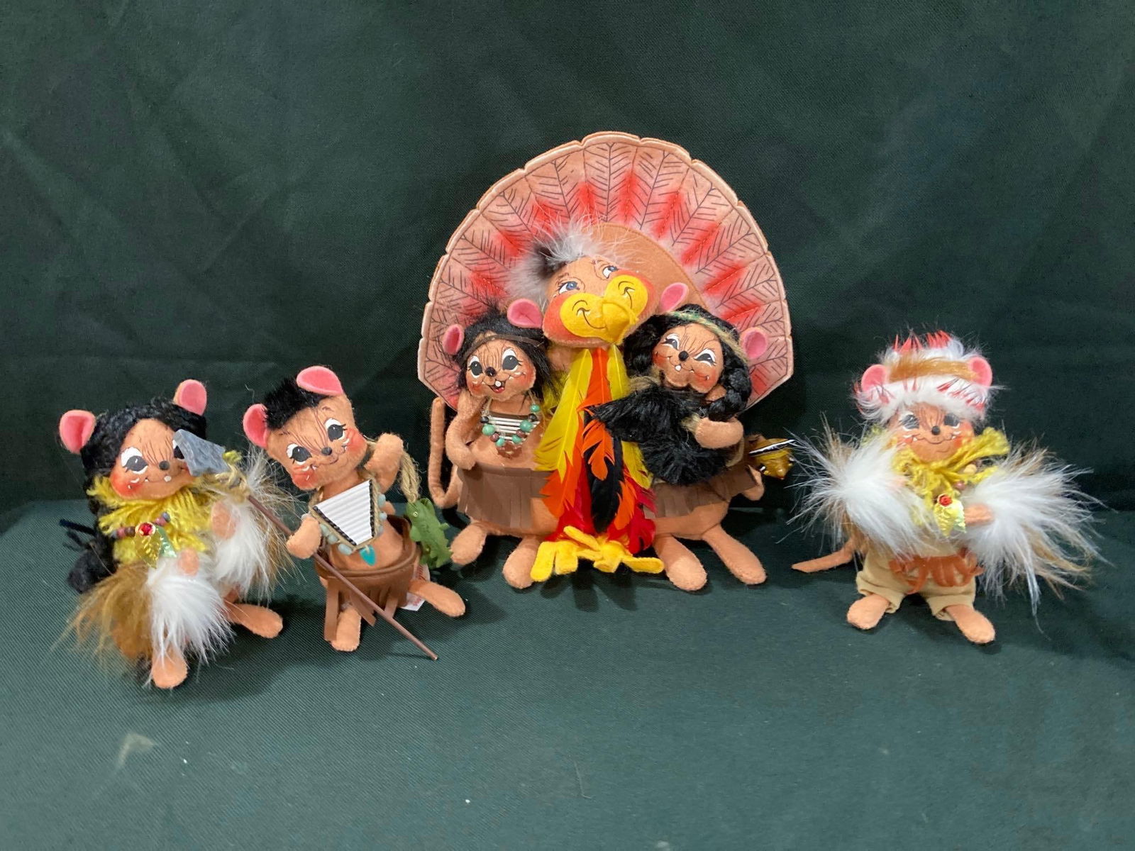 ANNALEE HANDPAINTED INDIAN MICE (1 of 5)