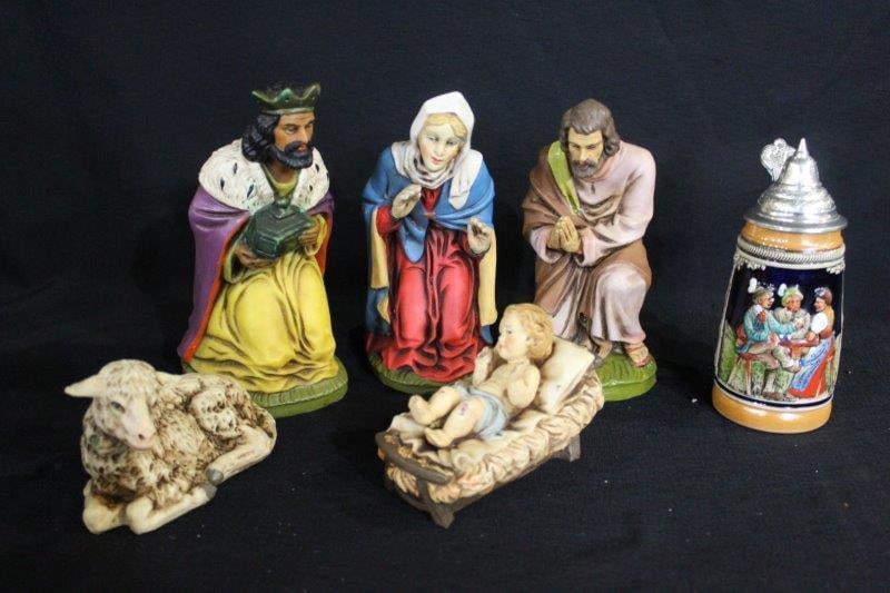 FRIEDEL GERMAN NATIVITY SET AND STEIN (1 of 6)