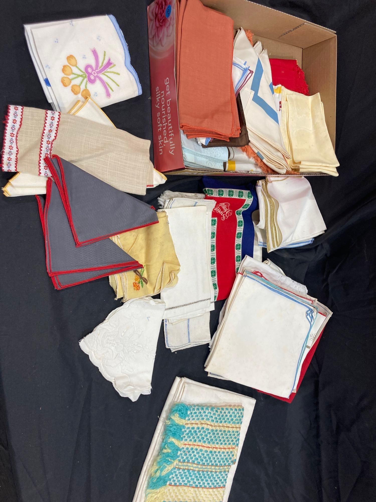VINTAGE CLOTH NAPKINS: LARGE VARIETY