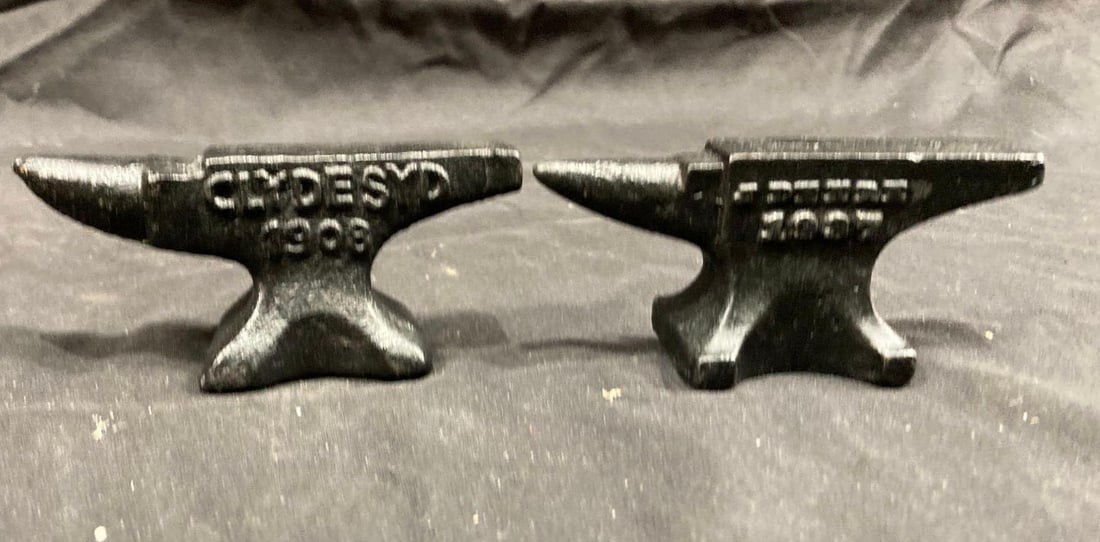 JOHN DEERE & CLYDESYD IH MINI ANVILS: EACH IS 4 INCHES LONG. THESE ARE NEWER
