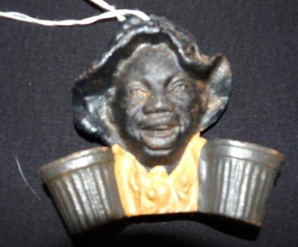 CAST IRON BLACK AMERICANA MATCH SAFE: .