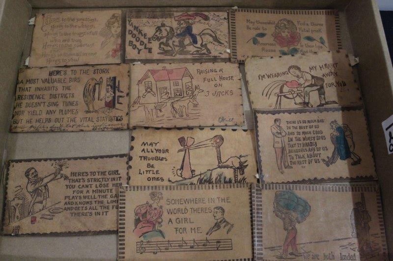 11 EARLY LEATHER POSTCARDS (1 of 3)