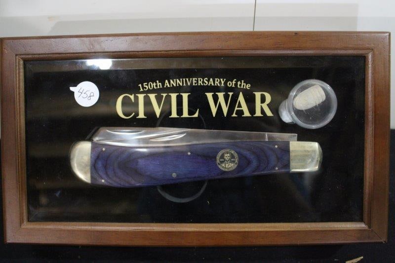 150 YR COMMEMORATIVE LARGE POCKET KNIFE AND CIVIL WAR BULLET (1 of 4)
