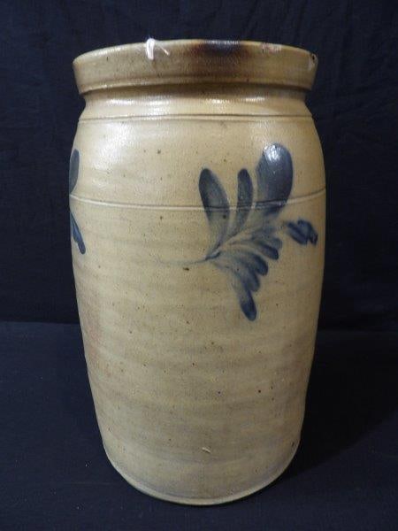 Decorated 2-gal stoneware jar  (1 of 9)