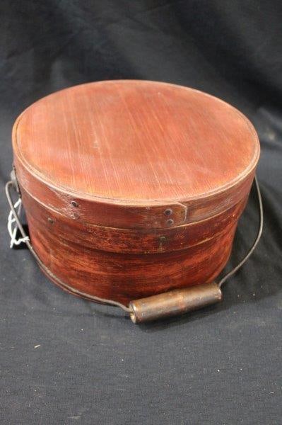 Primitive red pantry box w/bale handle (1 of 8)