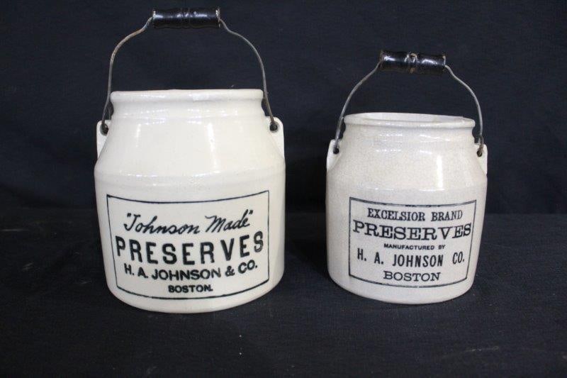 2- H.A. Johnson & Co stoneware preserve jars (1 of 5)