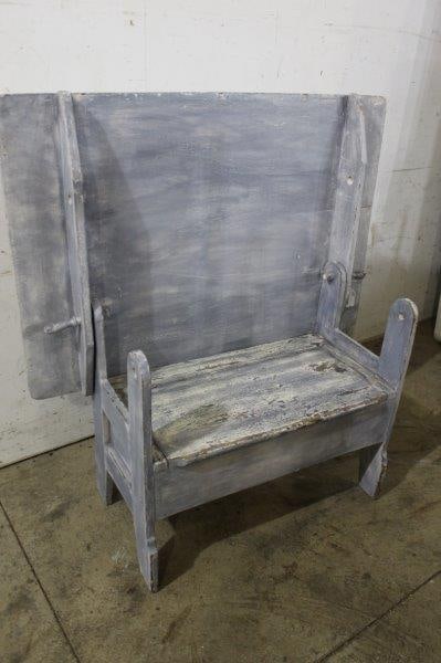 Nice primitive painted hutch table w/ storage box  (1 of 6)