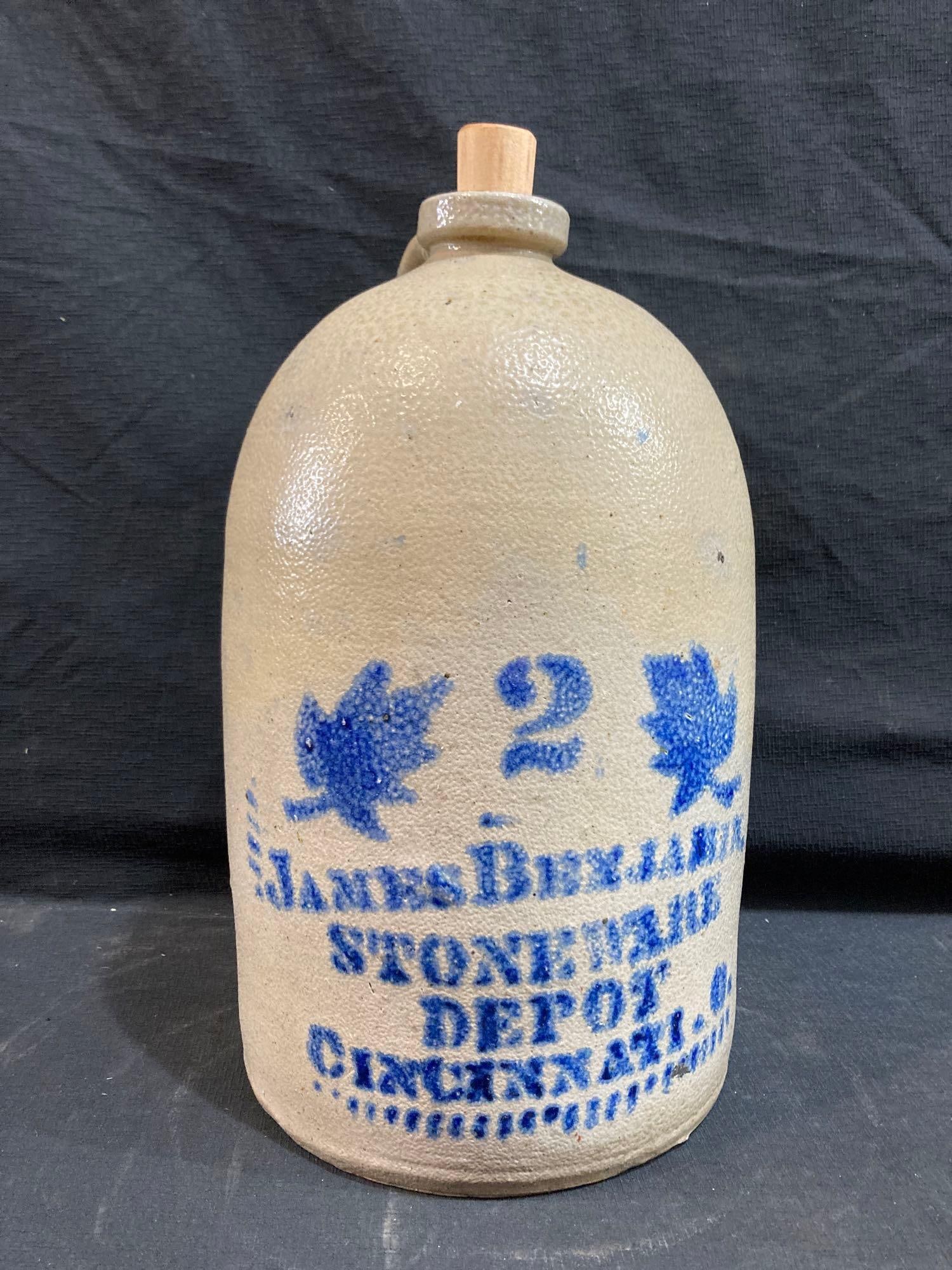James Benjamin Stoneware Depot 2-gal jug  (1 of 6)