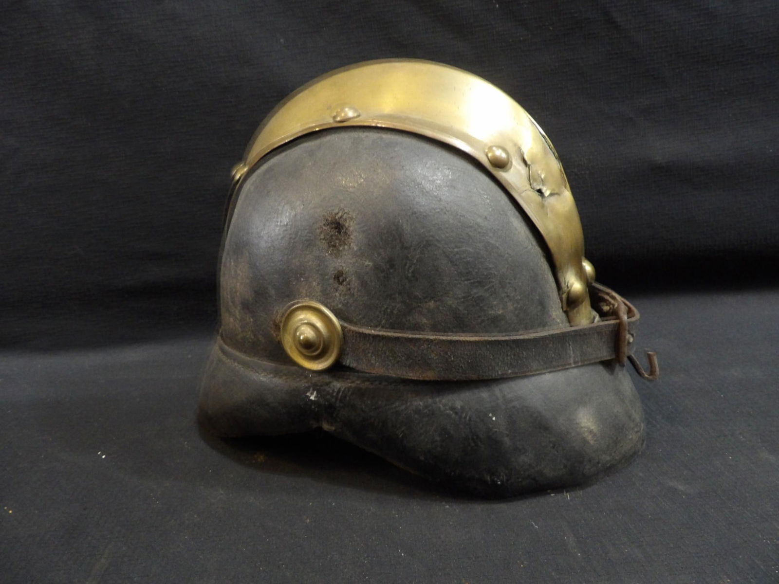 Leather & Brass Fire Helmet (1 of 5)