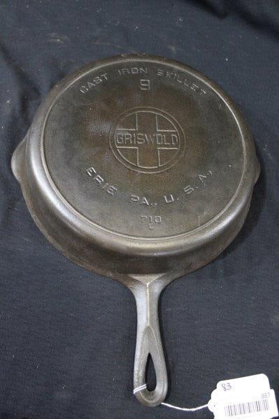 Griswold #9 cast iron skillet  (1 of 3)