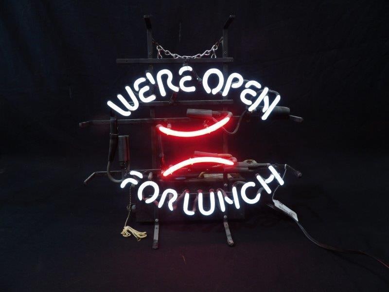 We're Open For Lunch neon sign  (1 of 6)