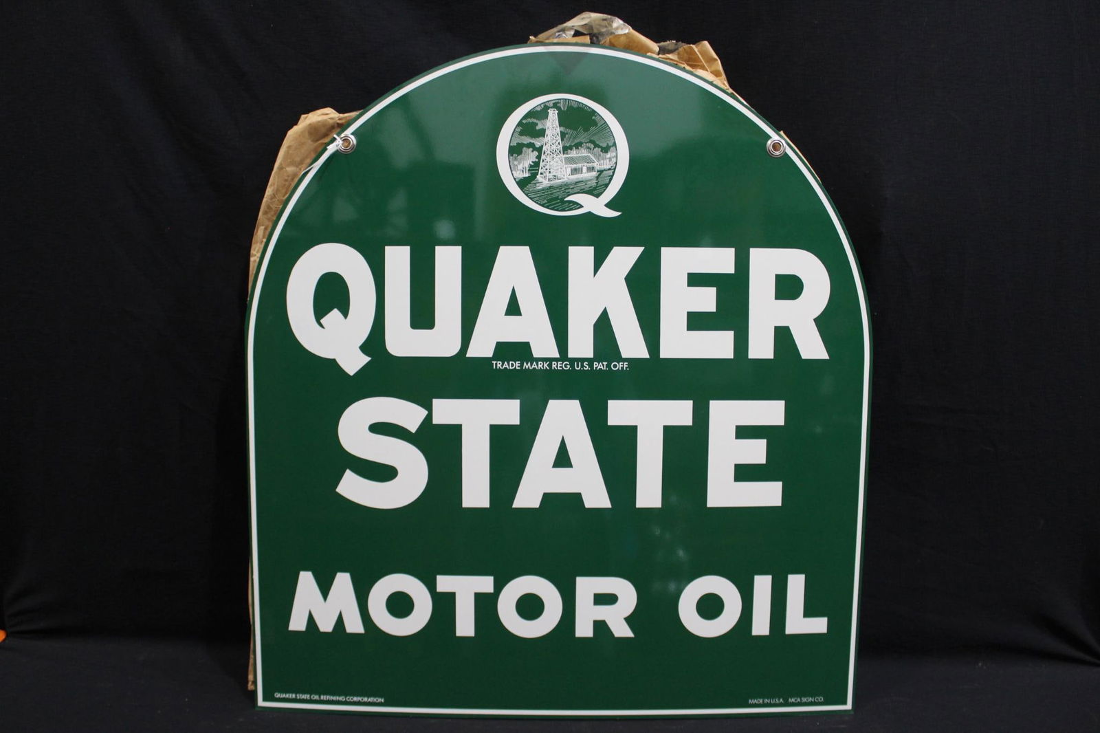 Dst Quaker State Motor Oil Tombstone Sign Auction