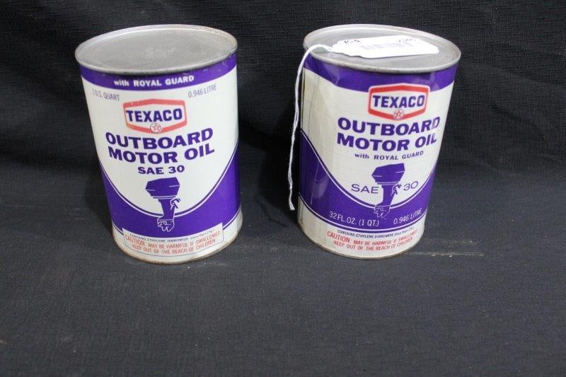 2- Texaco Outboard Motor Oil 1qt unopened cans (1 of 4)