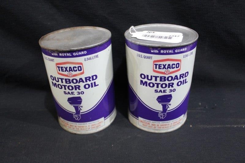 2- Texaco Outboard Motor Oil 1qt unopened cans (1 of 4)