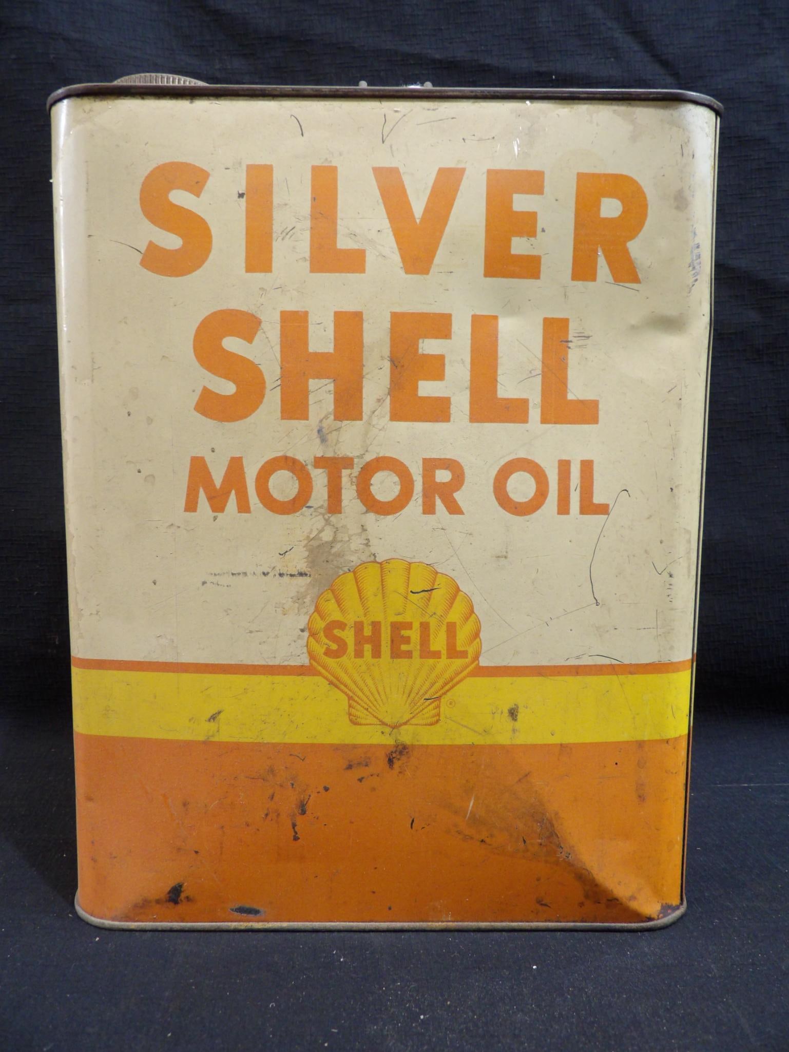 Silver Shell Motor Oil 2gal can  (1 of 6)