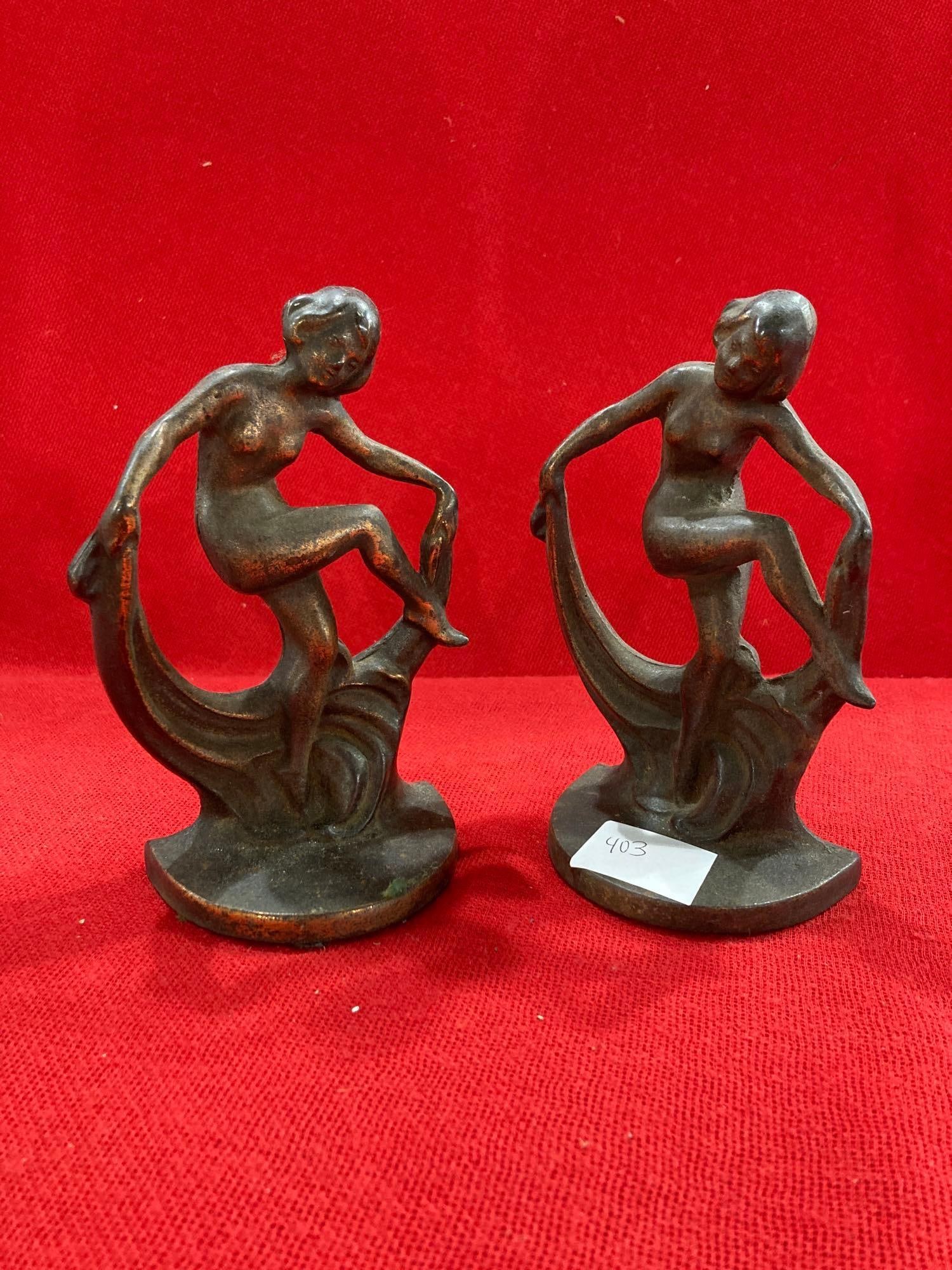 1930s ART DECO DANCING GIRL BOOKENDS (1 of 4)