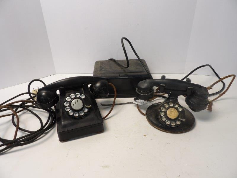 LOT OF 2 EARLY ROTARY PHONES (1 of 6)