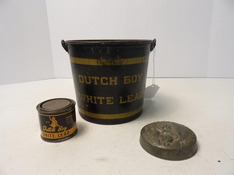 DUTCH BOY LEAD PAINT BUCKET, CAN & WEIGHT (1 of 5)
