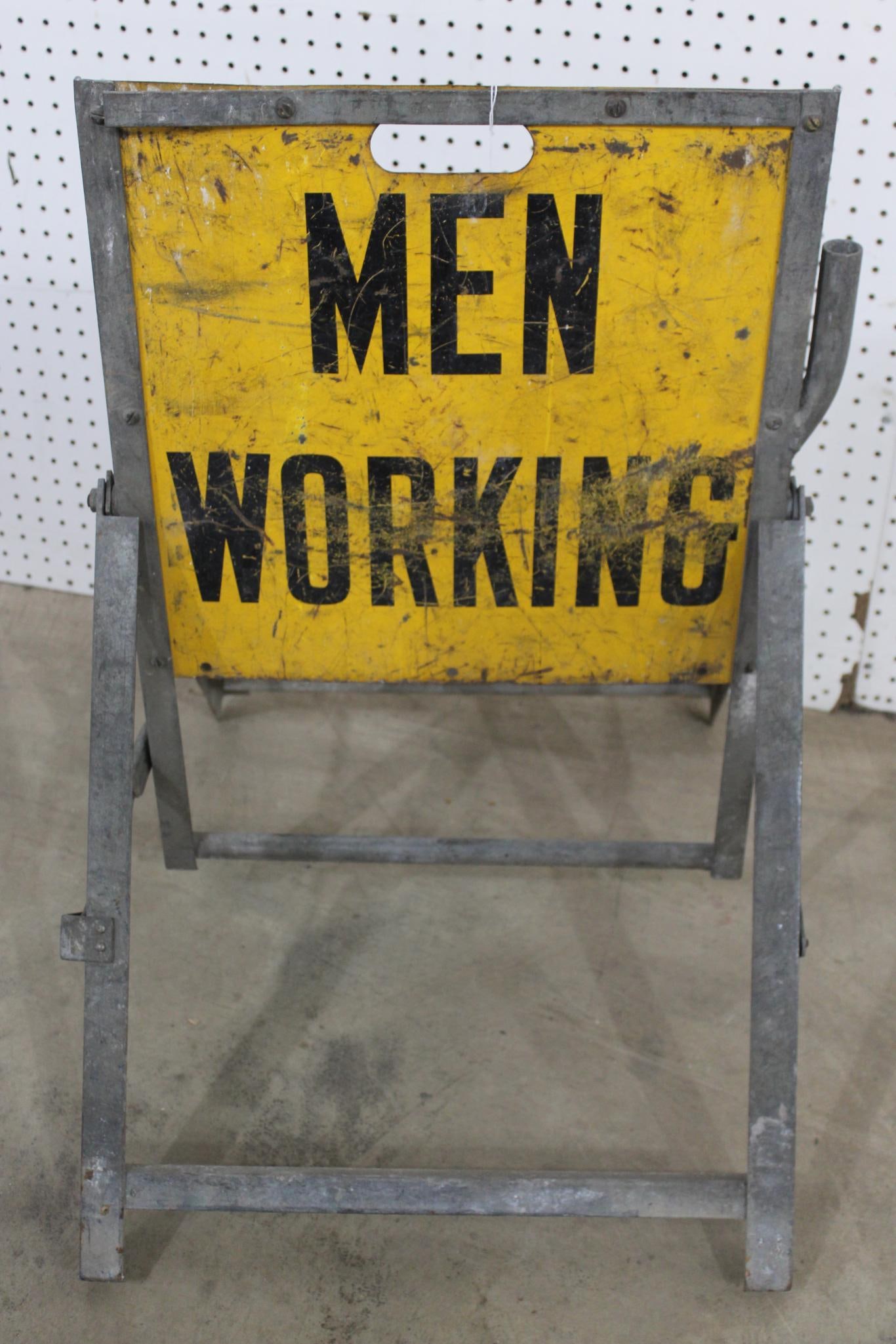 DOUBLE SIDED MEN WORKING TRIFOLD SIGN (1 of 4)