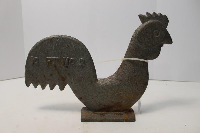 EARLY CAST IRON ROOSTER WINDMILL WEIGHT (1 of 3)