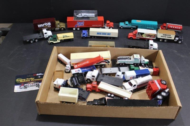 LOADED LOT OF ASSORTED ADVERTISING TRUCKS AND TRAILERS, TANKERS AND MORE (1 of 5)