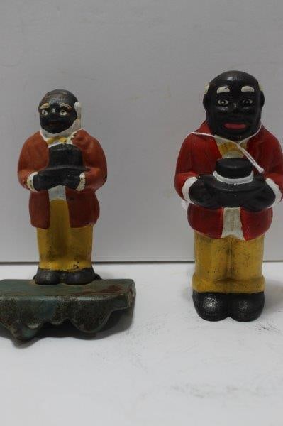 CAST IRON UNCLE MOSE BANK & SHELF HOOK (1 of 4)