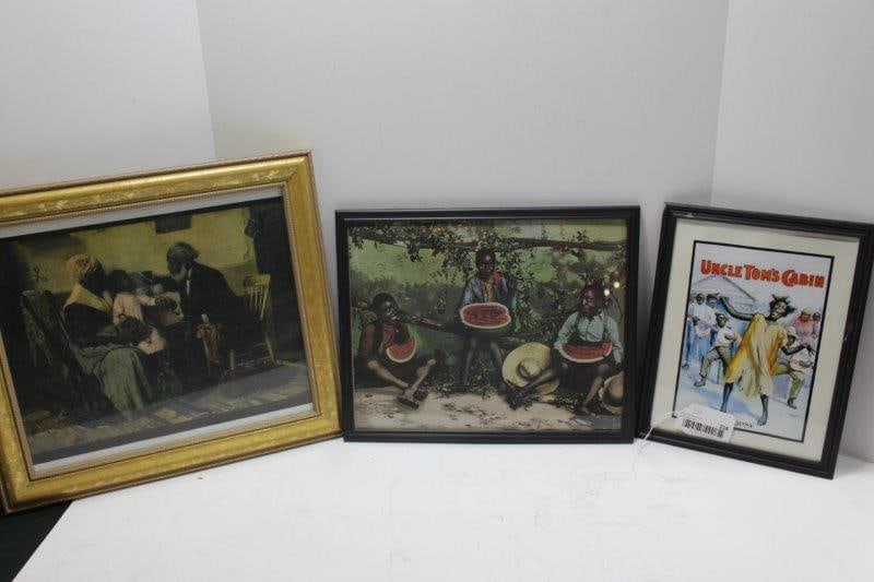 UNCL TOMS CABIN & BLACK AMERICANA FRAMED ART (1 of 4)
