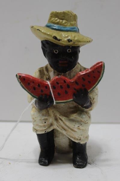 BOY WITH WATERMELON CAST IRON BANK (1 of 5)