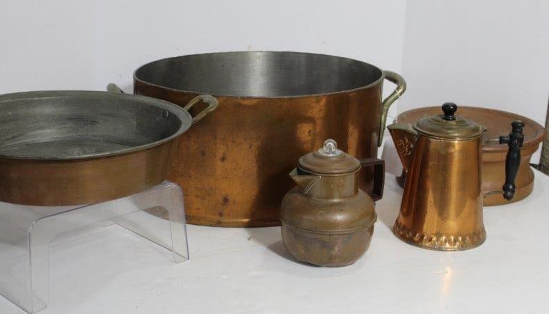 5 PIECE COPPER PANS & KETTLES (1 of 7)