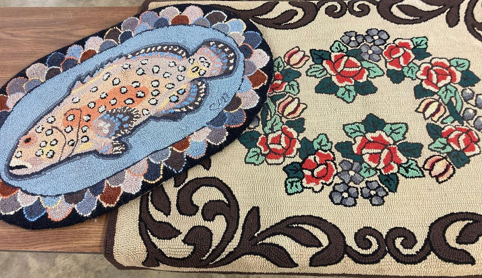 FLORAL & FISH HOOKED RUGS (1 of 3)