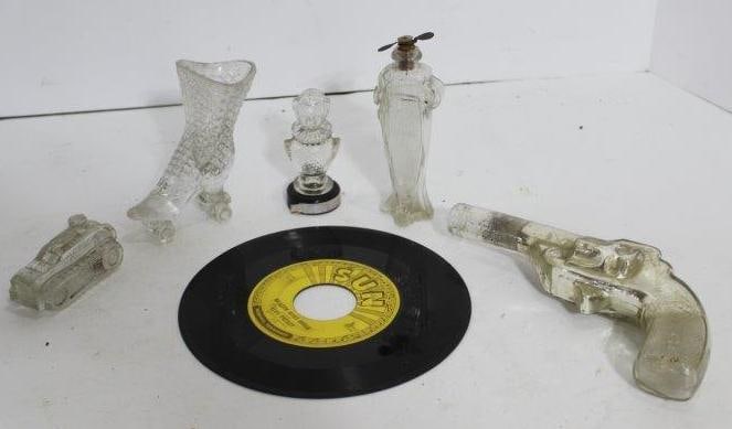 SUN RECORDS ELVIS PRESLEY 45 & GLASS BOTTLES (1 of 5)