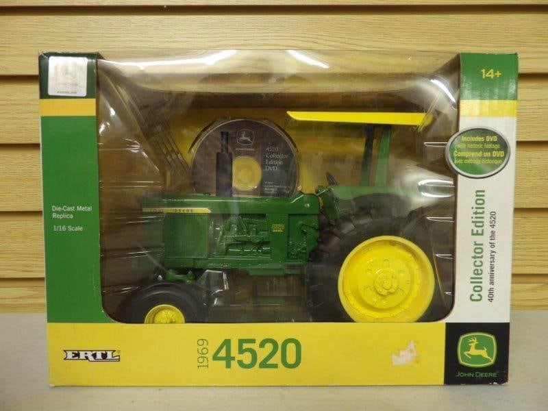 ERTL JOHN DEERE 1969 4520 COLLECTOR EDITION 40TH ANNIVERSARY INCLUDING DVD: NIB 1/16 SCALE STOCK NO. 45056A
