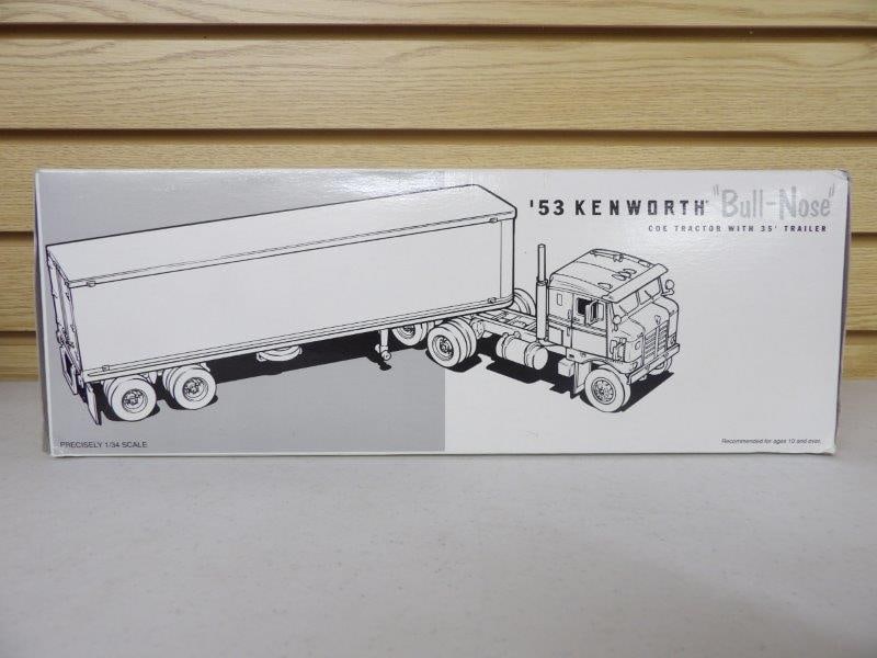 FIRST GEAR 1953 KENWORTH BULL NOSE COE TRACTOR W/ 35' TRAILER CROUSE CARTAGE CO. PRECISION (1 of 4)
