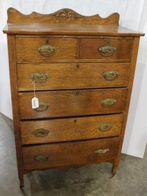 Quarter Sawn Oak 6 Drawer Chest