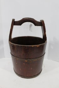 Red Painted Well Bucket