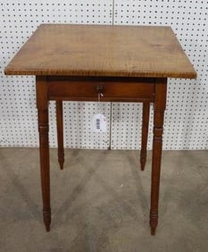 Small 1 drawer stand with Tiger Maple top