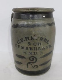 C.F. Hetzel and Co. 2 gal stoneware jar