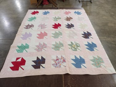 Hand Stitched Maple Leaf Quilt