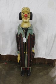 Hand Carved Folk Art Clown Storage Cabinet