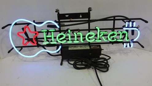 Heineken Neon Guitar Sign