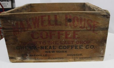 Maxwell House Coffee Wooden Crate
