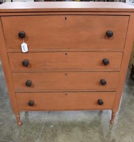 Salmon Painted 4 Drawer Chest