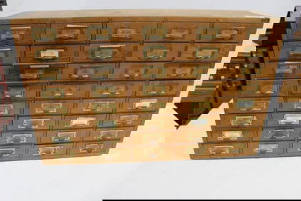 Wood 40 Drawer Card Catalog