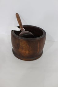 Wooden Turned Mortar and Pestle