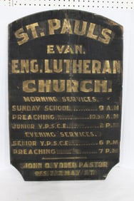 St. Pauls Lutheran Church wooden sign