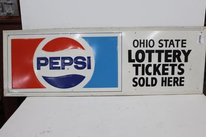 Pepsi Cola Ohio State Lottery Sign