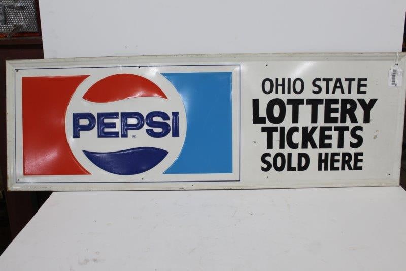 Pepsi Cola Ohio State Lottery Sign (1 of 4)